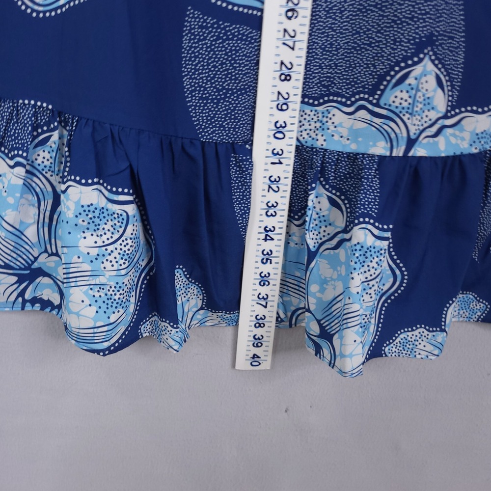 Jean Pierre Klifa Petals Blue Mini Dress Women's Size Small‎ Floral - Picture 10 of 12